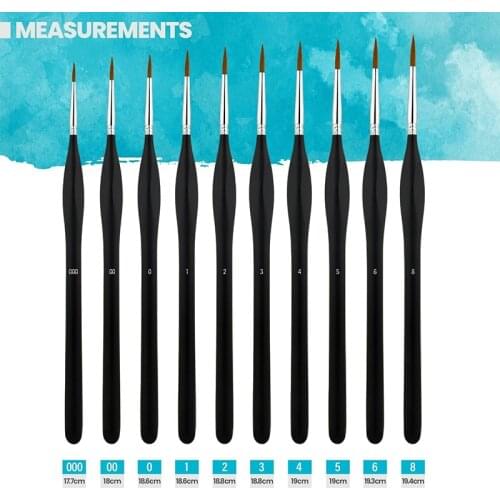 10pcs Painting Brushes Set Premium Fine Detail Art Thin Hook Line Pen For Acrylic Watercolour Art Supplies Hand Painted Tools