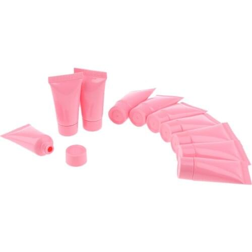 10x Soft Plastic Cream Tubes Lotion Emulsion Lip Gloss Bottles 10ml