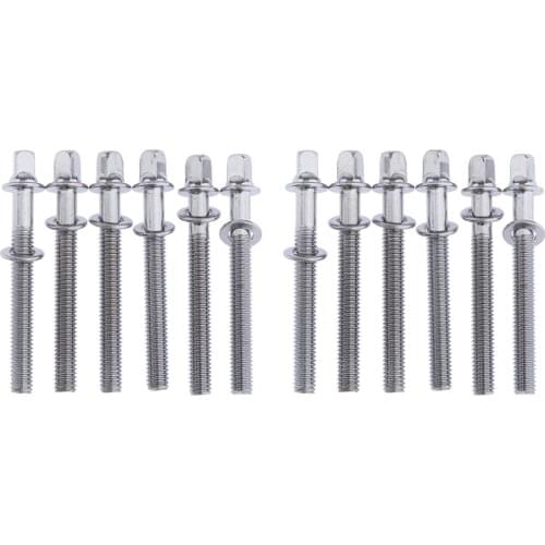 12 Pieces 5mm Drum Tension Rods with Washers / Drum Screws / Tension Screws 60mm Length