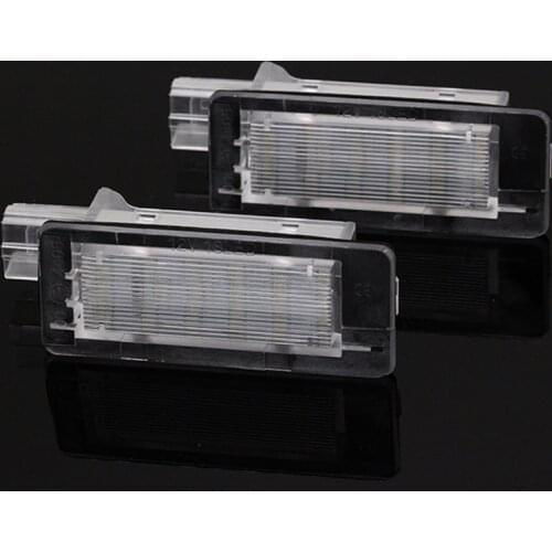 SUNKIA 2Pcs/set Hot sale LED License Number Plate Light for Renault Espace/Scenic/Laguna/Dacia Duster/Dacia Lodgy 6000K White