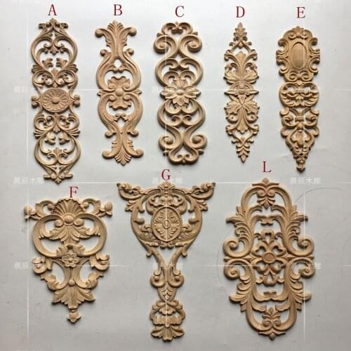 2pcs/lot,European long wooden carving door flower, furniture door decals(A749)