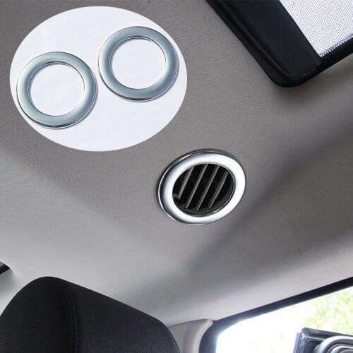 2 Pcs Interior Air Outlet Ring Trim Sticker ABS Chrome For Land Rover Discovery 4 2010-2016 Car Accessories