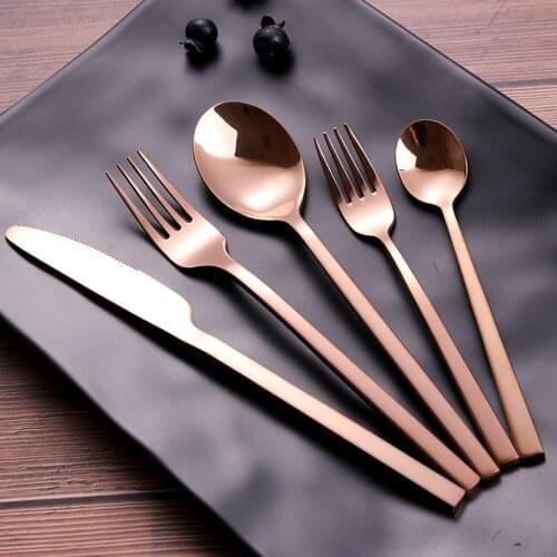 30pcs Gold Cutlery Sets Matt Stainless Steel Tableware Set Knife Fork Coffee Spoon Dinnerware Cucharas Vajillas Drop Shipping
