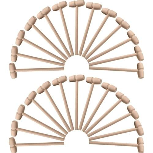 36 Pieces Wooden Crab Lobster Mallets Seafood Shellfish Crab Wood Hammers Mini Solid Wooden Natural Mallets Seafood Tool