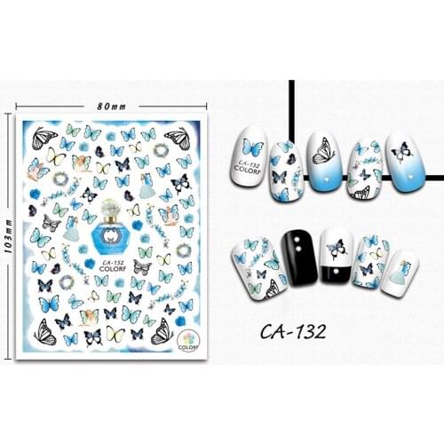 3D Butterfly Nail Art Stickers Decals Decoration Mix Colourful Patterns AC889