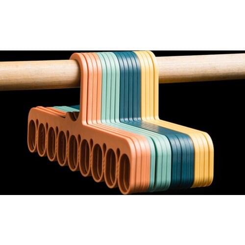 5Pcs Clothes Hanger Multifunctional 9 Holes PP Strong Bearing Clothes Storage Rack Holder for Home