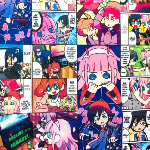 50*145cm DARLINGintheFRANXX Printed Polyester Cotton Fabric for Tissue Sewing Material DIY Handmade,c18627