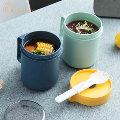 Multifunction Oatmeal Cereal Cup Breakfast Cup With Lid Microwave Milk Cup Mugs Portable Soup Cup With Lid Spoon Food Container