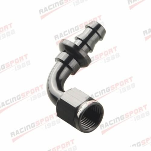 6AN AN-6 90 Degree Push-on Hose End Fitting Adaptor Fuel Oil Line Hose Black/Red-Blue