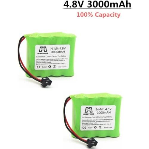 4.8v 3000mah Rechargeable Battery For Rc toys Cars Tanks Robots Gun AA NI-MH Battery 4.8V Battery Pack For Rc Boats With SM Plug