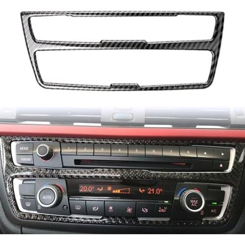 Car Carbon Fiber Air Condition Media Control Panel Trims ABS For BMW F30 F31 F32 F34 3Seies GT 4 Series 2014 2015 2016 2017 2018