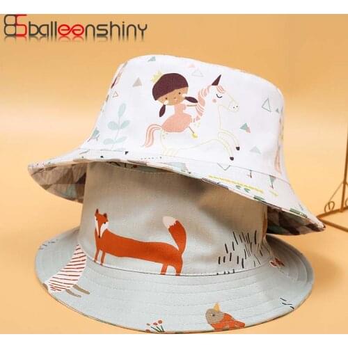 BalleenShiny Summer Baby Sun Hat for 3-8 Years Boys Girls Cap Children Beach Bucket Hats Cute Cartoon Infant Caps UV Protection