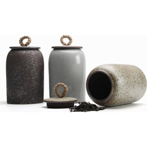 Household Ceramic Sealable Tea Cans Kitchen Condiment Distribution Cans Dried Fruit Candy Storage Cans Home Decoration Ornaments