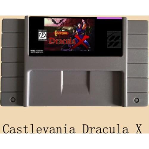 Castlevania-Dracula X 16 bit Big Gray Game Card For NTSC Game Player