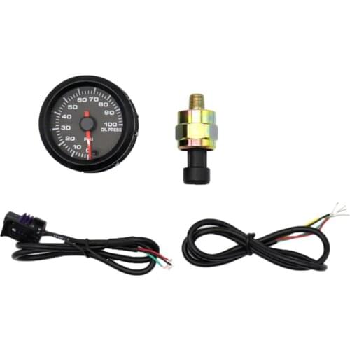 Oil Pressure Gauge + Sensor Digital LED DC 12V 52mm 0-100psi for Universal Car
