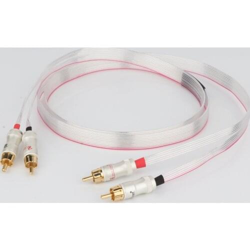 High Quality Hifi OCC Silver Plated Cable with Blue White Heven King Snake Gold Plated RCA Plug Interconnect cable