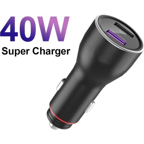 ILEPO Quick Charge 3.0 40W Car Charger for Samsung Xiaomi iPhone HUAWEI Mate Fast Charger 8A MAX SuperCharge Usb Charger Black