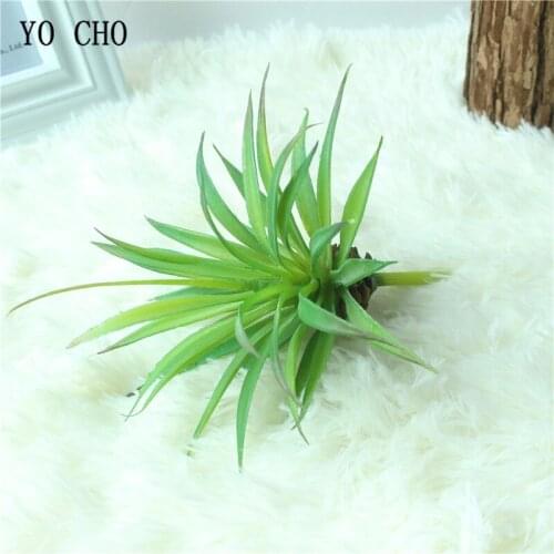YO CHO 1PC Artificial Succulents Cheap Plants For Garden Home Bar Decoration DIY Fake Green Big Flag Leaf Christmas Party Decor