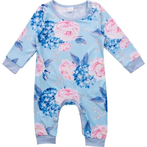 0-24M Pudcoco 2Pcs Newborn Infant Baby Girls Clothes Blue Romper Jumpsuit Soft Long Sleeve Jumpsuit Clothes Outfit