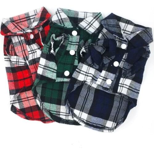 Plaid Dog Clothes Summer Dog Shirts for Small Medium Dogs Pet Clothing Yorkies Chihuahua Clothes Best Sale 11by22S1