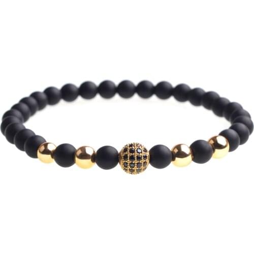 2018 Fashion Magnet Bracelet Mens Black Lava Healing Crystal Pearl Reiki Buddha Praying Natural Stone