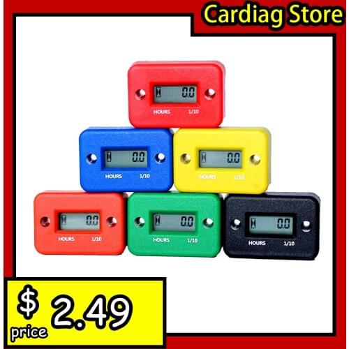 Motorcycle Inductive Digital Waterproof Hour Meter Engine Gauge Hour Meter LCD Display for Bike Motorcycle ATV Boat Offroad