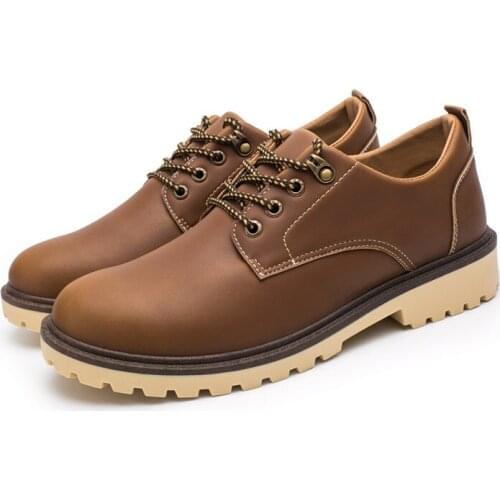 Mens Casual Oxford Shoes Mens Classic Work Shoes Ankle Boots Fashion Waterproof High Top Footwear