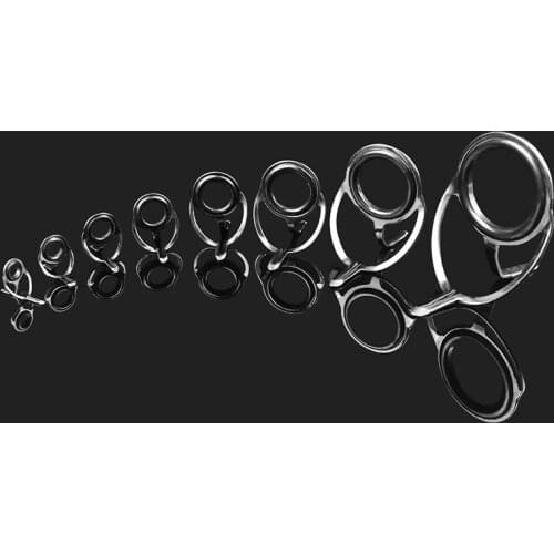 40 Pcs Fishing Rod Guide Tips Set Repair Kit DIY Eye Rings Multi Sizes Steel Frames With Box &T8