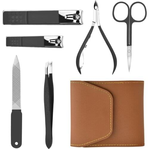 6pcs Nail Cutter kit Professional No Dead Angle Nail Scissors Nail Trimmer Portable Toe Nail Clippers kit with bag fast ship