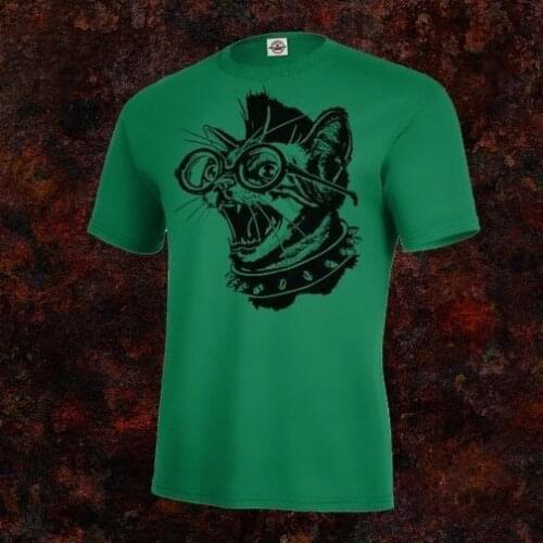 Hot New 2019 Summer Fashion ANAR-KITTEH Punk Cat Shirt, All Sizes & Colors - Anarchy Kitty, Glasses, Mohawk Tee Shirt