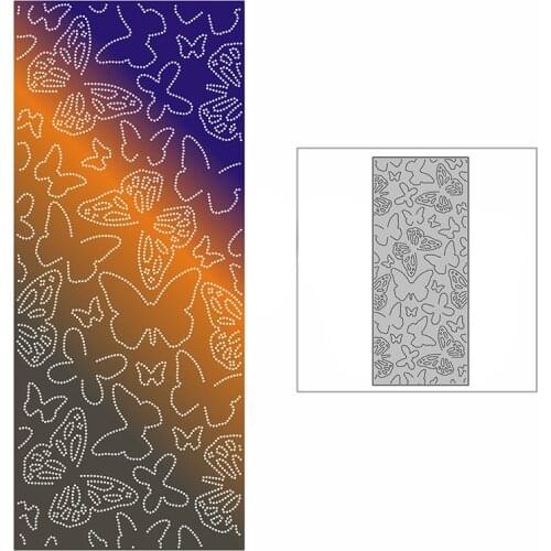 New Slim Butterflies Blessing Background Panel 2021 Metal Cutting Dies for DIY Scrapbooking and Card Making Embossing Craft Set