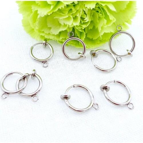Semitree 10pcs/lot Stainless Steel Ear Clip Wires Earrings Hook for DIY Jewelry Earring Making Handicraft Supplies Accessories
