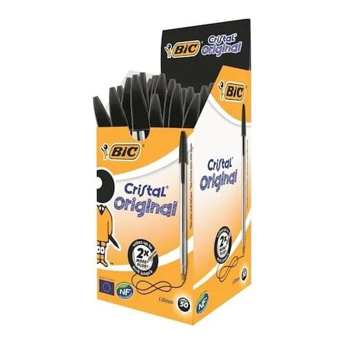 BIC Cristal Medium Ballpoint Pen Black 50 PCs Office School Free Shipping The World 'S Top Quality Ballpoint Pen