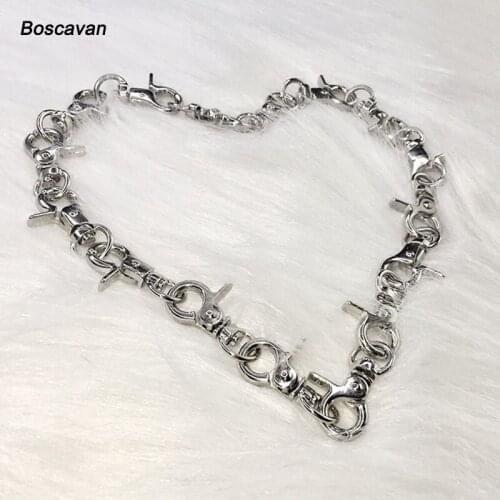 Cool Unique Clip Chain Choker Heavy Duty Link Metal Collar Necklace Detachable Choker Punk Rock