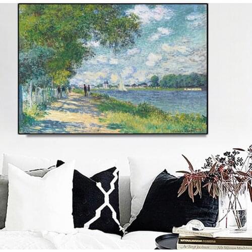 Impression Claude Monet The Seine At Argenteuil Cuadros Oil on Canvas Painting Poster and Prints Wall Picture for Living Room