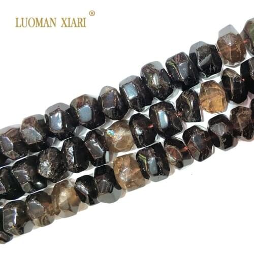 High Quality 100% Natural Smoky Quartzs Stone Beads For Jewelry Making DIY Bracelet, Necklace Size 9-14 mm Strand 15"
