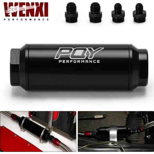 WX 44mm New Fuel filter with 2pcs AN6 and 2pcs AN8 adaptor fittings with 60micron steel element WX5565