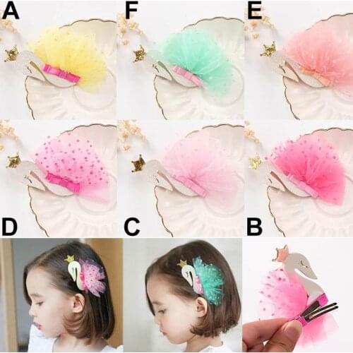 Kids Hairclips Baby Girls Lace Swan Hair Buckle Hairpin Headdress Hair Beauty Accessories XIN-Shipping