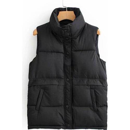 Winter Down Vest Women Short Sleeveless Vest Jacket Lightweight BodyWarmer Waistcoat Female White Gilets Windbreaker Down Coat