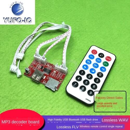 3pcs High Fidelity USB Bluetooth-compatible Flash Drive MP3 Decoder Board Non-Destructive WAV FLV Wireless Remote Control Module