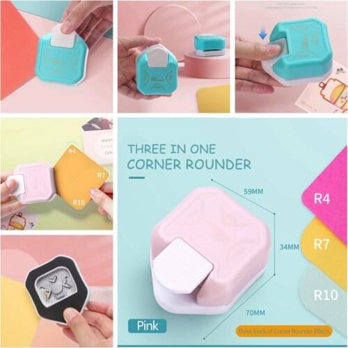 3 In1 Mini Corner Trimmer R4/r7/r10Mm Round Corner Punch Cutter for Card Photo Paper Invitations Laminating Scrapbooking Punch