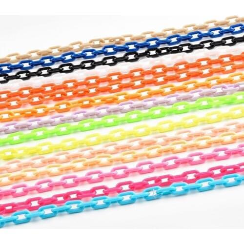 40CMX1PCS Colorful Acrylic Link Chain Lobster Clasp Keychains For Necklace Bracelet Making Colorful Chain Plastic Chain Links