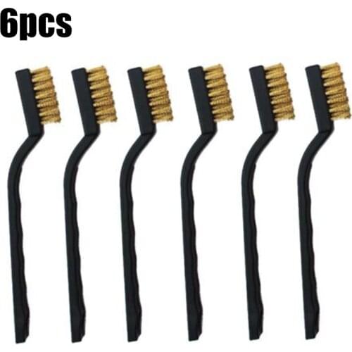 6pcs/set 170 Mm Mini Metal Remove Rust Brushes Brass Cleaning Polishing Detail Metal Brushes Cleaning Tools Home Kits