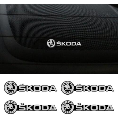 Car Audio Stickers for Skoda Rapid Kodiaq GT Yeti Karoq Octavia 2 Fabia 1 Kamiq Kodiak Superb 3 Badge Emblem Decal Accessories