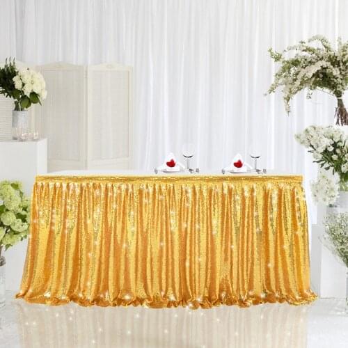 Sequin Table Skirt Glitter Table Skirts Tableware Baby Shower Birthday Party Decorations Banquet Wedding Home Party Supplies