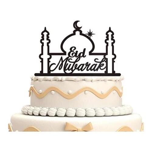 Glitter Acrylic EID Mubarak Islamic Event cake toppers Happy Eid, Eid al fitr, Eid al adha cake decorations