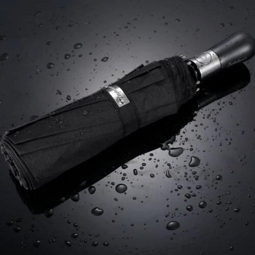 Big Umbrella Men Business Style Automatic Umbrella Rain Double Layer 10K Windproof Large Golf Umbrellas Wooden