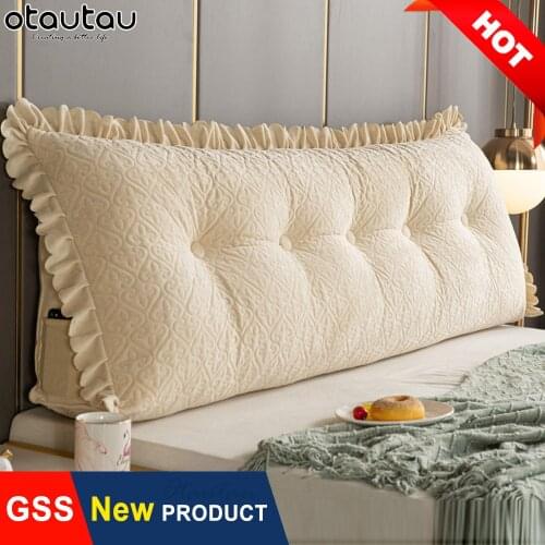 King Size Bed Back Pillow Case Rectangle Home Decor Headboard Sofa Backrest Pillowcase Cushion Cover Princess 3D Lace Velvet