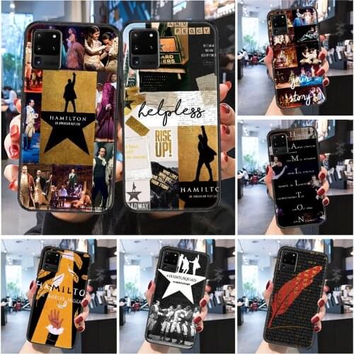 Hamilton Musical Lyrics Painted Phone case For Samsung Galaxy Note 4 8 9 10 20 S8 S9 S10 S10E S20 Plus UITRA Ultra Frosted black