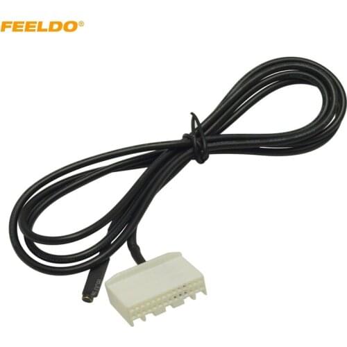 FEELDO 5Pcs 1.5M Car Audio Video CD DVD Changer Micphone MIC Adapter Wire 28Pin Port for Toyota Prado 2700 #MX5669